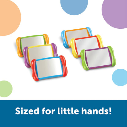 Learning Resources All About Me 2 in 1 Mirrors - 6 Pieces, Ages 18+ Months, Toddler Social Emotional Learning Toys, Mirror for Kids