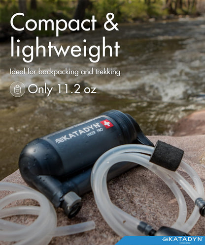 Katadyn Hiker Pro Hand Pump Water Filter for Backpacking, Camping, Emergency Survival