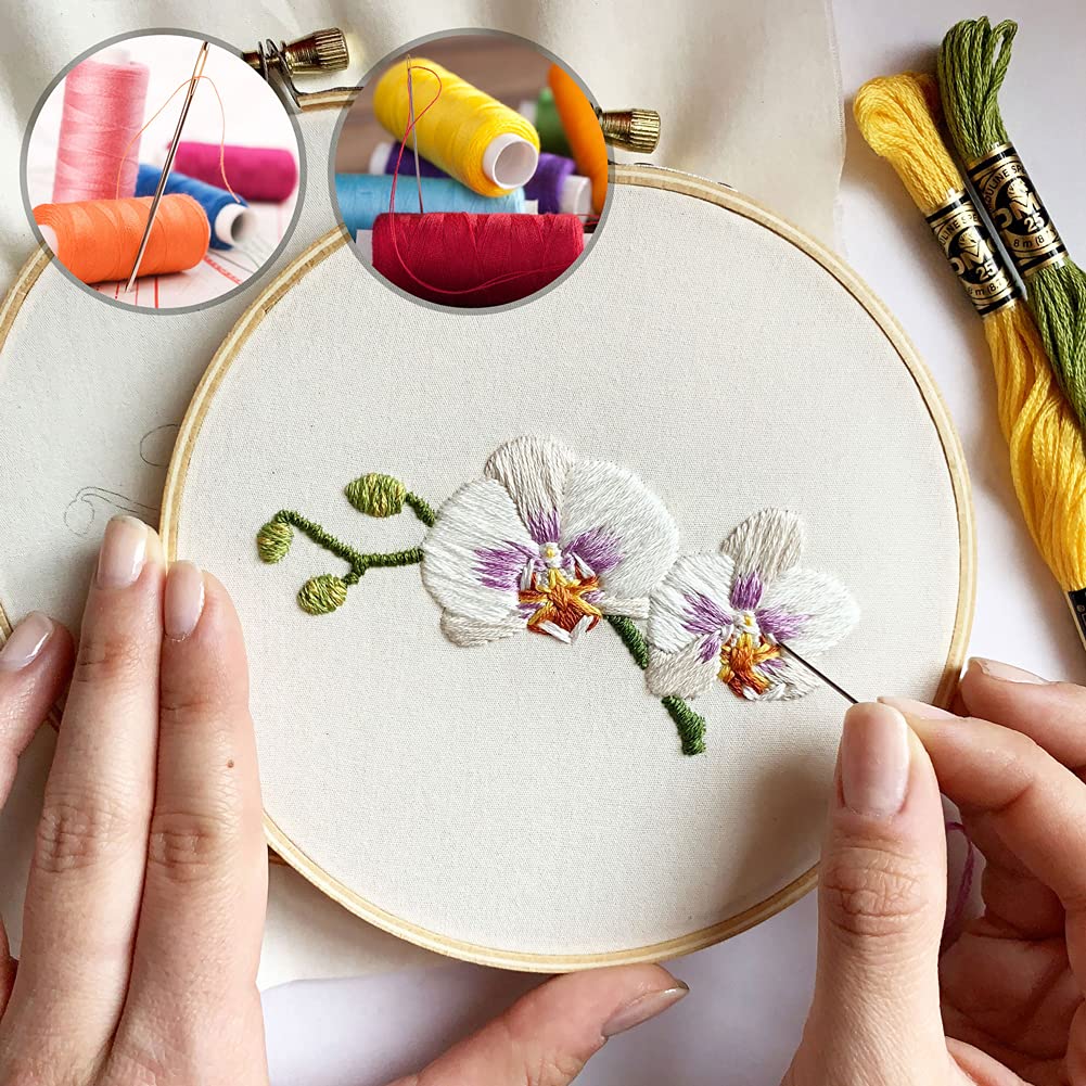 100 Pack Premium Large Eye Needles for Hand Sewing with 4 Needle Threaders, Assorted Sizes, Embroidery Needles for Hand Sewing, Sewing Needles Large Eye, Big Eye Needle