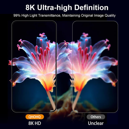 QHOHQ for iPhone 16 Pro Screen Protector with Camera Lens Protector, [Military Grade Shatterproof], Top 9H+ Tempered Glass, Full Edge Coverage, Ultra Durable, with Easy Installation Tool [3+3 Pack]