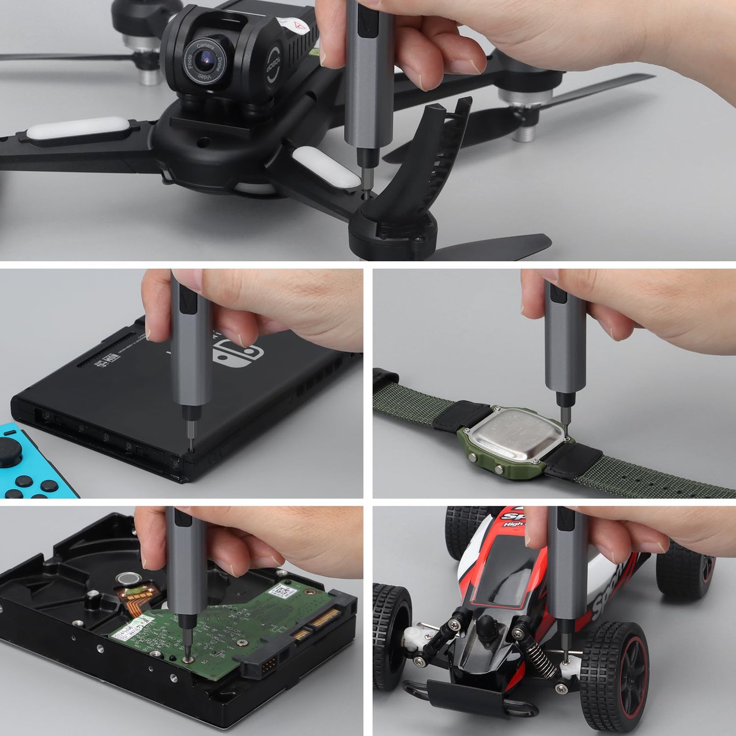 SHARDEN Mini Electric Screwdriver, 29 in 1 Small Electric Screw Driver Kit with 24 Magnetic Bits, Precision Cordless Repair Tool for Phone, Camera, Laptop, Watch