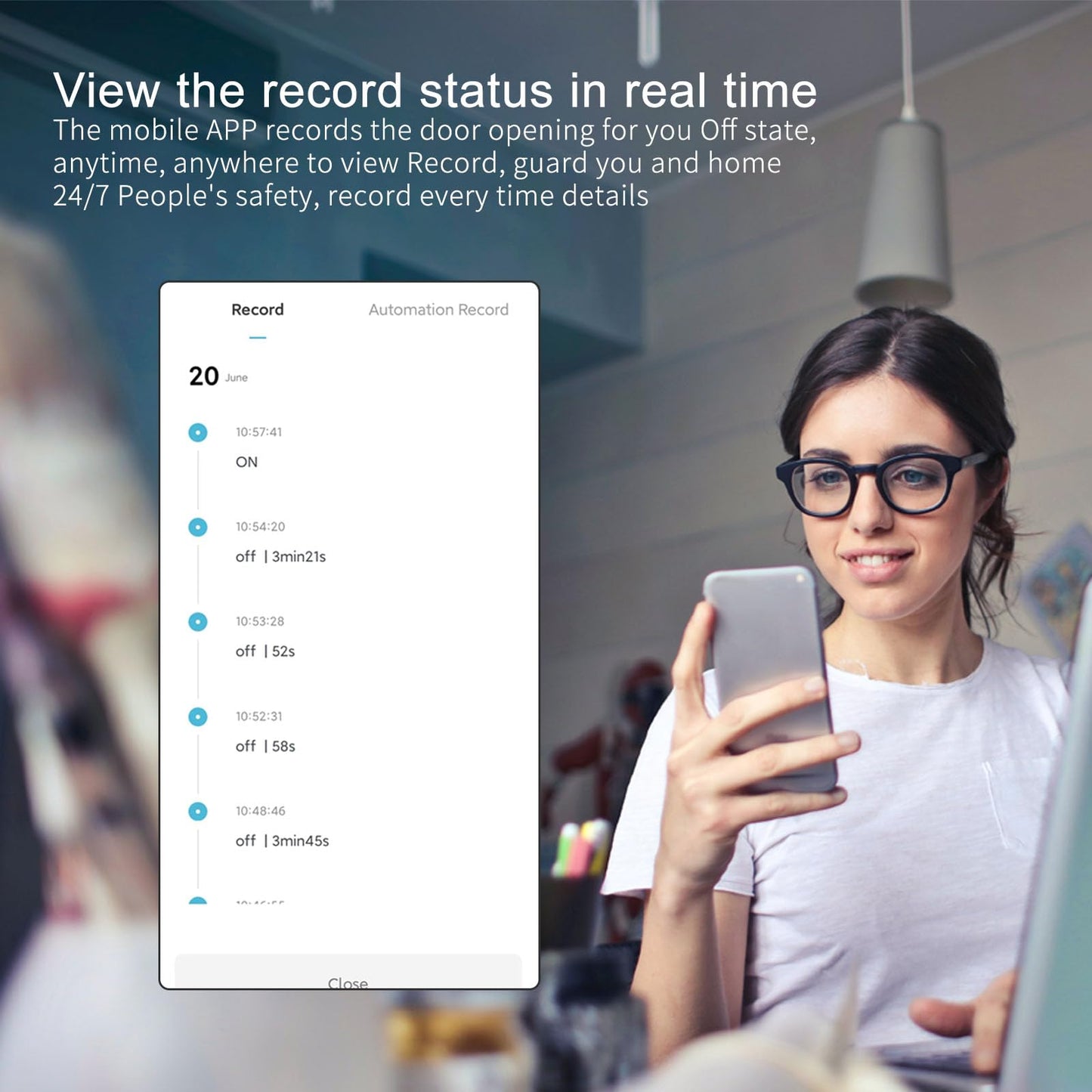 4-Pack Smart Door and Window Sensor, 2.4G WiFi Door Sensor, Tuya/Smart Life Contact Sensors for Home Security & Smart Home Automation, Compatible with Alexa Google Assistant