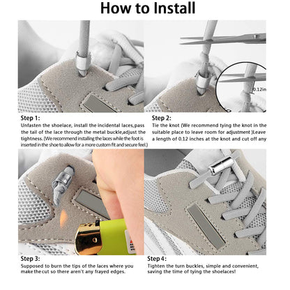 Elastic Shoe Laces for Kids and Adults Sneakers,Elastic No Tie Shoelaces Black