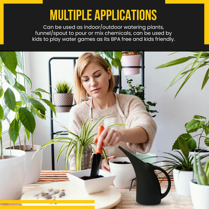 KP Kool Products Watering Can 1/2 Gallon - Small Watering Can for Indoor Plants - Outdoor Watering Can - Black Plant Waterer - Plastic Watering Can for Garden - 1 Pack