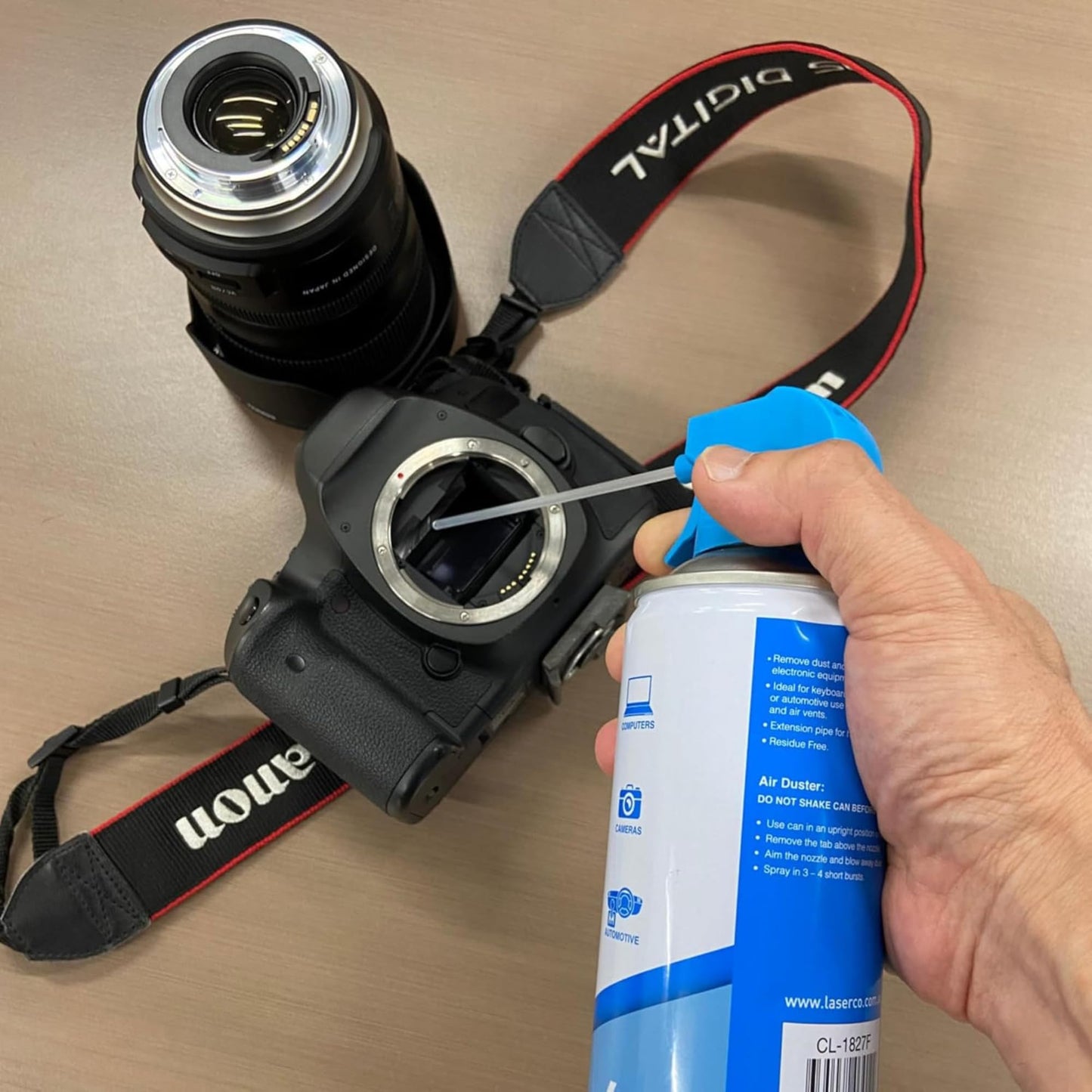 Laser Compressed Air Duster Spray 400ml with Air Blower Extension Tube - Cleaning Kit for Keyboard, Computer Monitor Vents, TV Edges, Printer, Laptop, Desktop PC, Digital Camera