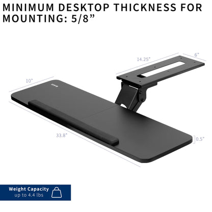 VIVO Adjustable Computer Keyboard & Mouse Platform Tray Ergonomic Under Table Desk Mount Drawer Underdesk Shelf (MOUNT-KB03B)
