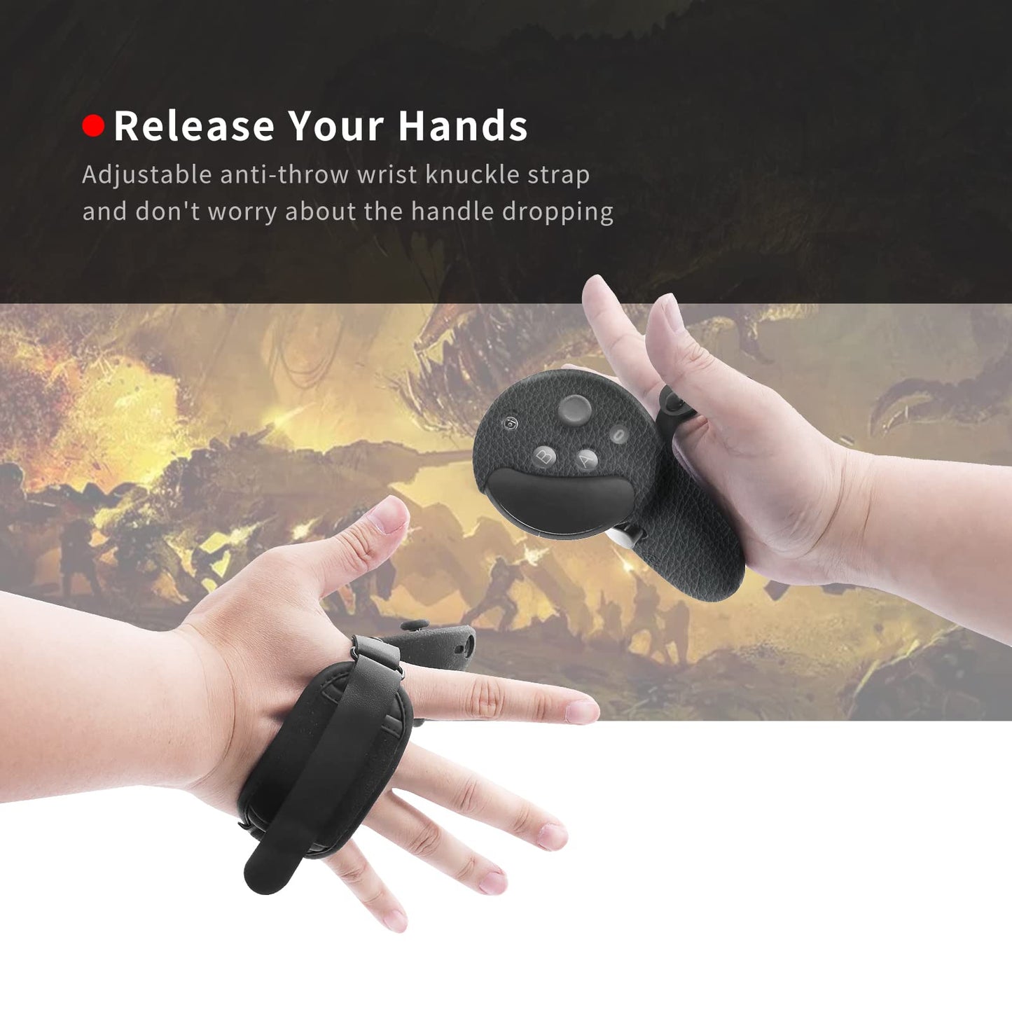 Globular Cluster Silicone Grips for Meta Quest Pro Controllers - Come with PU Leather Cushion Pad - More Comfortable (Black)