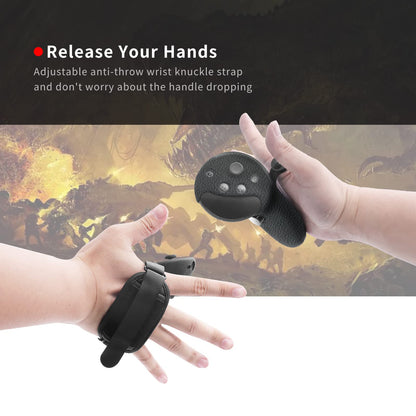 Globular Cluster Silicone Grips for Meta Quest Pro Controllers - Come with PU Leather Cushion Pad - More Comfortable (Black)