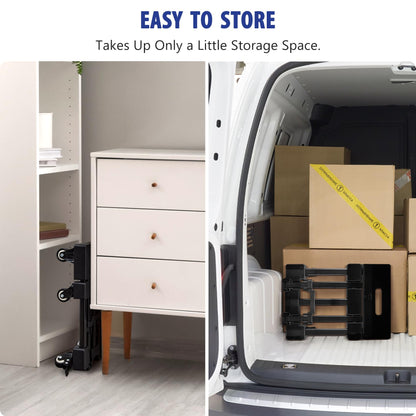 KEDSUM Folding Hand Truck with 6 Wheels, 530 LBS Load-Bearing Luggage Cart, Freely Adjustable Car Seat Dolly for Airport, Car Seat Travel Cart 2 Lashing Straps for Airport, Travel, Moving, Office