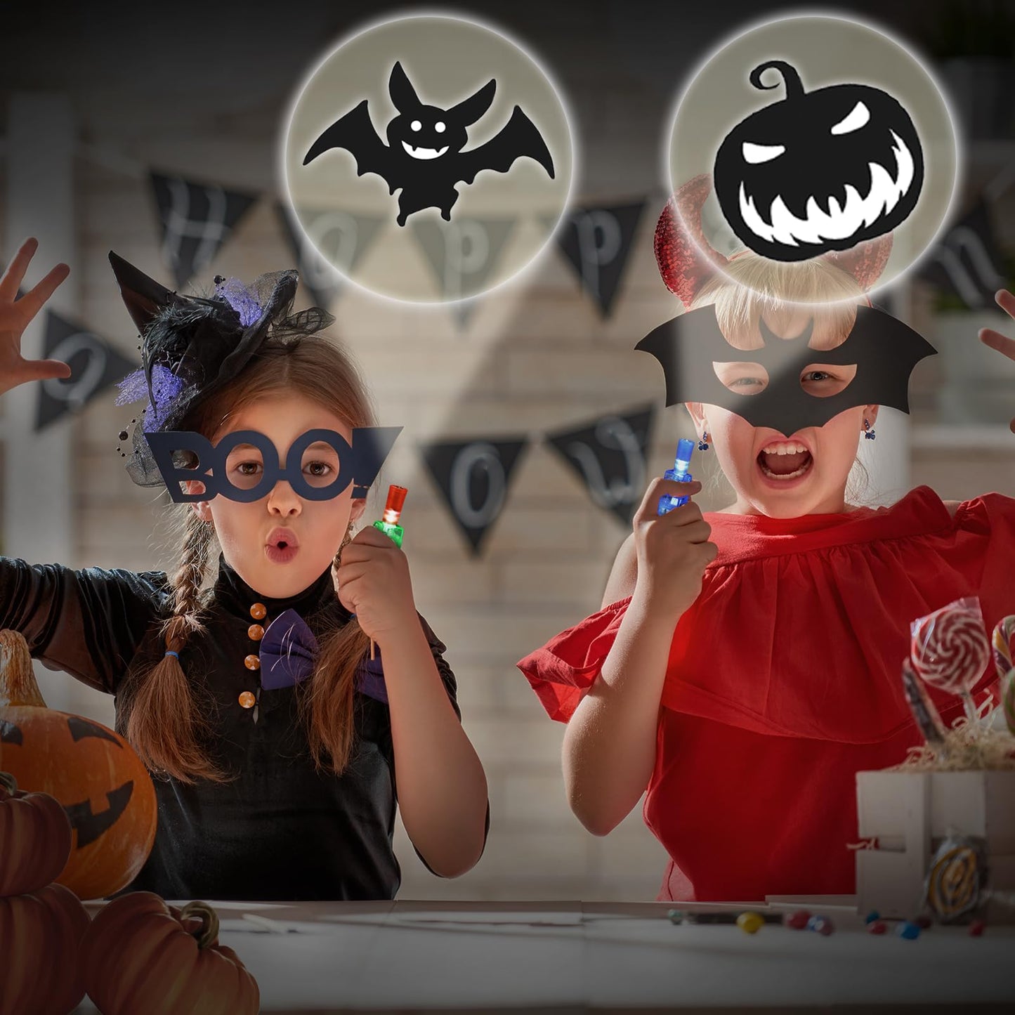 36pcs Halloween LED Finger Lights, Halloween Party Favors for Kids LED Light Up Toys Classroom Rewards Gifts, Halloween Treats Goody Bag Filler