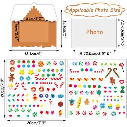chiazllta 30 Packs Christmas Picture Frame Craft Kits for Kids, Xmas DIY Gingerbread Candy Craft Holiday Art Favor Home Class Game Activities for Kindergarten Preschool