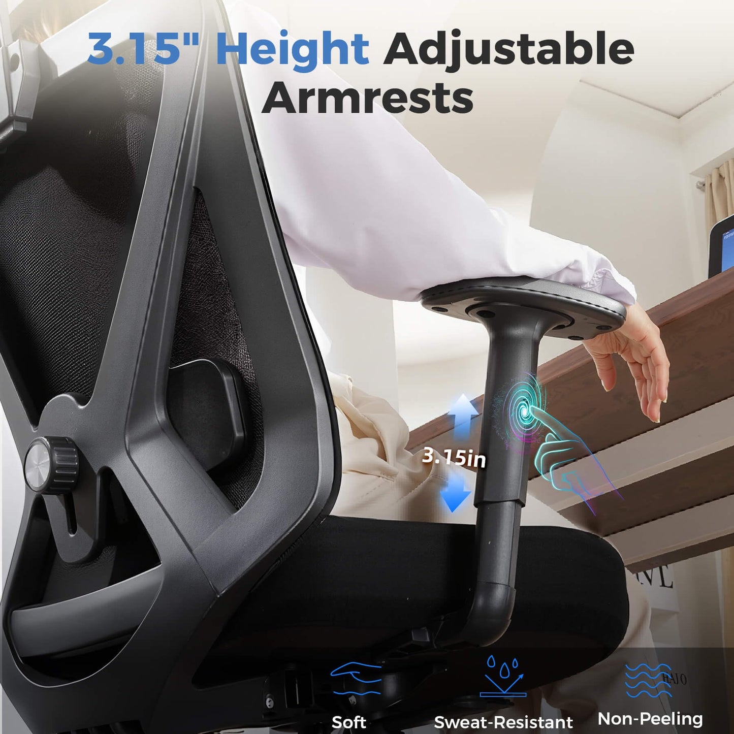 COMHOMA Ergonomic Office Chair Big and Tall Gaming Chair with Footrest, 3D Adaptive Lumbar Support & Headrest, High Back Rolling Computer Chair with Wide Seat, Breathable Mesh, ErgoFlex-F26, Black