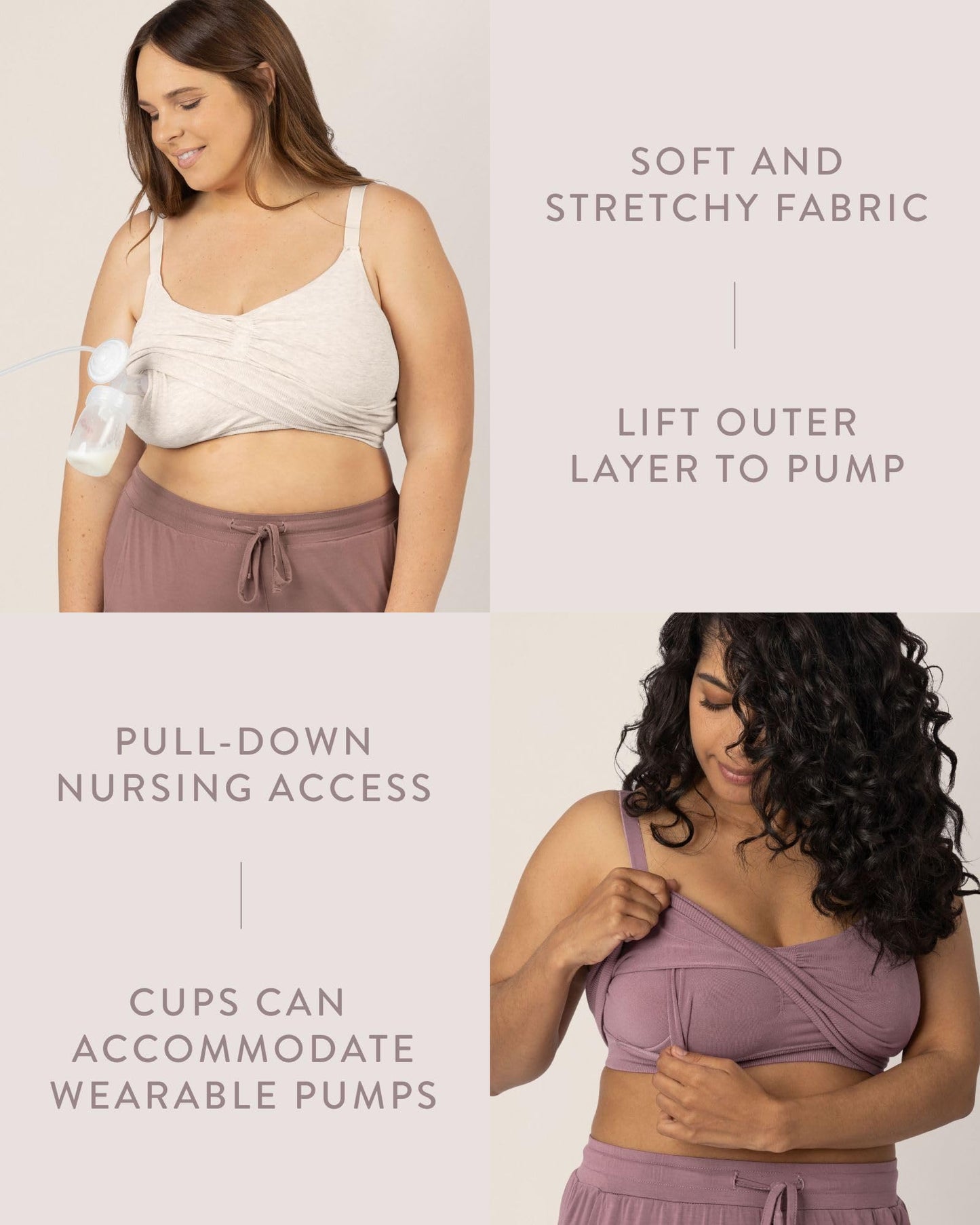 Kindred Bravely Sublime Wireless Comfort Sleep Pumping Bra | Seamless Hands-Free Pumping & Nursing Bra (Oatmeal Heather, Large)