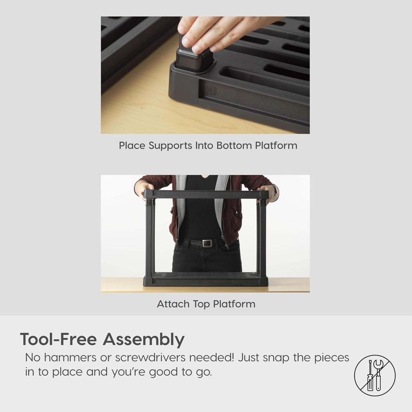 IRIS USA 5-Shelf Light Duty Plastic Storage Shelves, 250lb Capacity, 64"H x 24"W x 12"D, Medium Modular Shelving Unit Storage Organizer for Garage, Home, Bathroom & Laundry, Storage Rack - Black