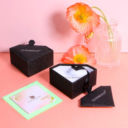 DAOCHONG Musical Jewelry 925 Sterling Silver Blue Cubic Zirconia Quaver Music Note Heart Pendant Necklace for Women Music Lover Gifts