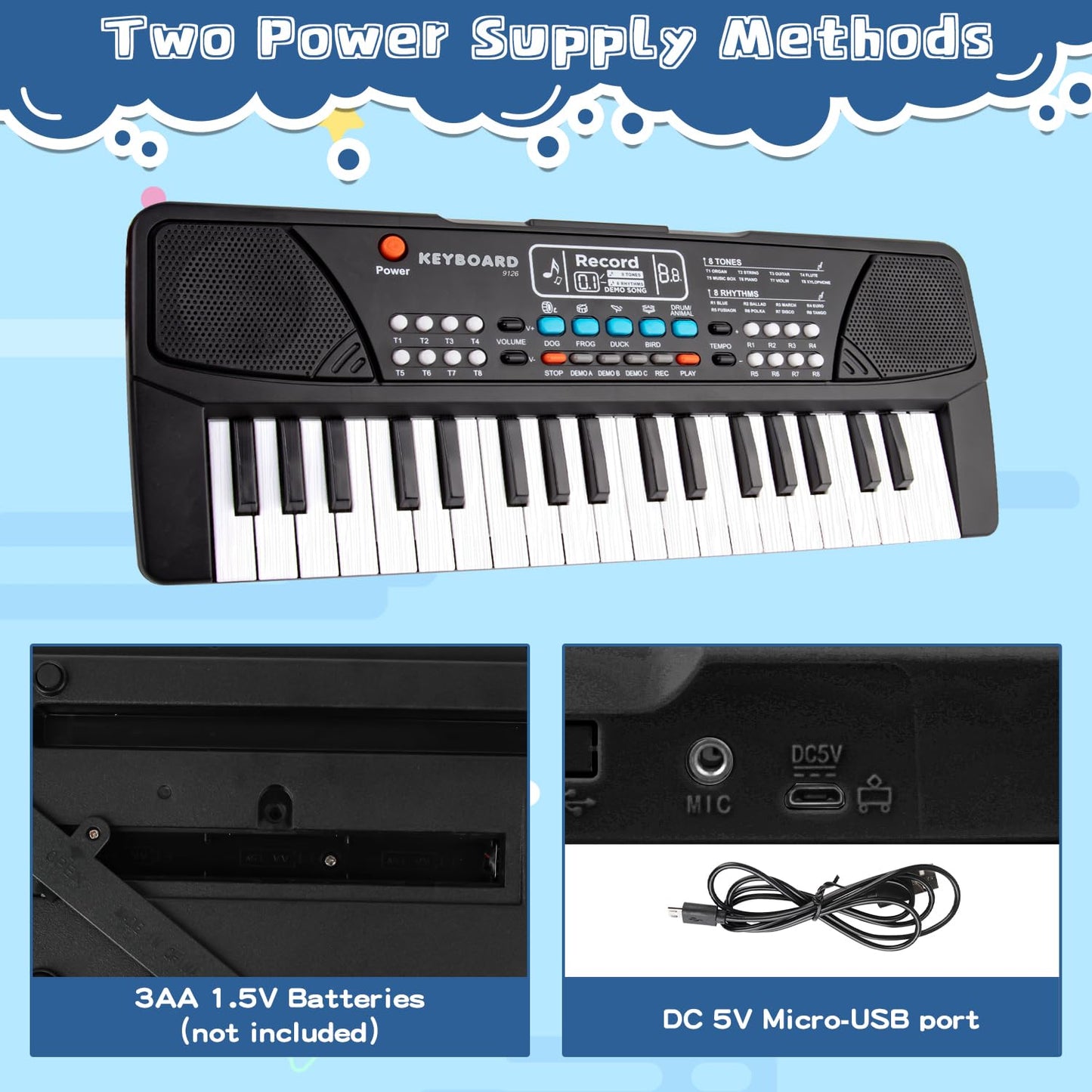 37 Key Upgrade Piano Keyboard for Kids Musical Toys Ages 3-5 Beginners Keyboard Piano with Microphone for 3 4 5 6 Year Old Boys Girls Gifts