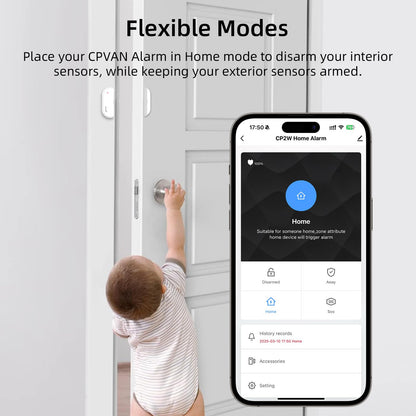 CPVAN Home Alarm System with PIR Motion Sensor, WiFi Wireless DIY Smart Door/Window Alarm for Home Security with Phone APP Alert 9 Pieces-Kit (Indoor PIR Alarm Host, 6 Door Sensors, 2 Remotes)