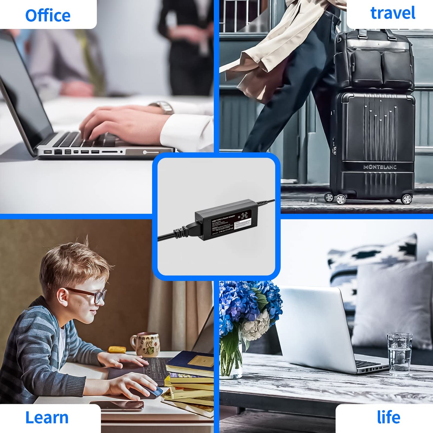 DECSZDY 45W USB-C Laptop Charger Compatible with HP Chromebook X360 14-ca051wm 14-ca052wm 14-ca091wm ca061dx 14-ca0061dx 14-ca060nr 14-ca020nr 14-ca043cl Power Supply Adapter