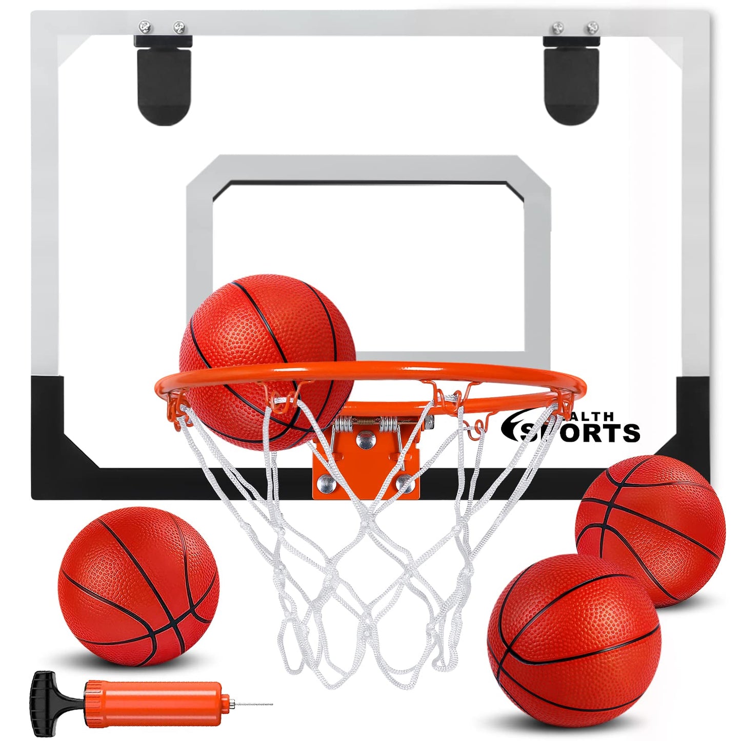 Jugana Indoor Basketball Hoop for Kids Adults, Mini Basketball Hoop for Door & Wall with 4 Balls Room Basketball Hoop Over The Door Mini Hoop Basketball Toys for Kids Boys 3 4 5 67 8 9 10 11 12