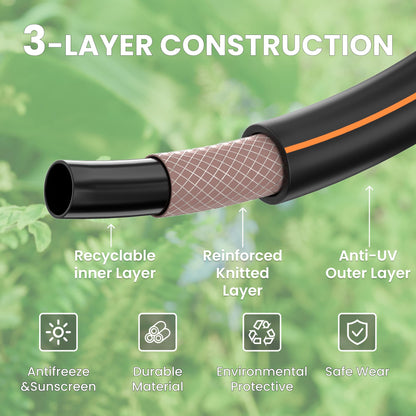 Giraffe Tools Garden Leader Hose 5/8 inch x 2.5ft, Short Water Hose Heavy Duty, Flexible, Lightweight Hybrid Hose with Bend Protection, Male to Female Fittings