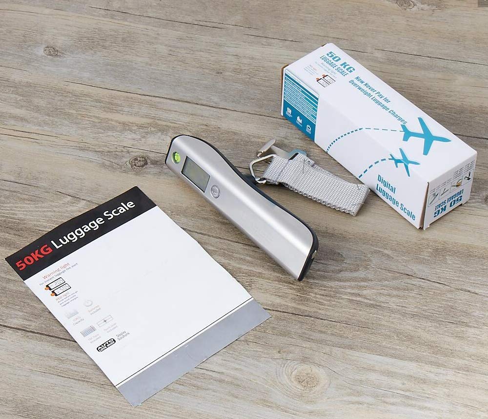 Digital Luggage Scale, WGGE Travel Luggage Weight Scale, Max 110lbs/50kg Baggage Scale with Backlit LCD Display