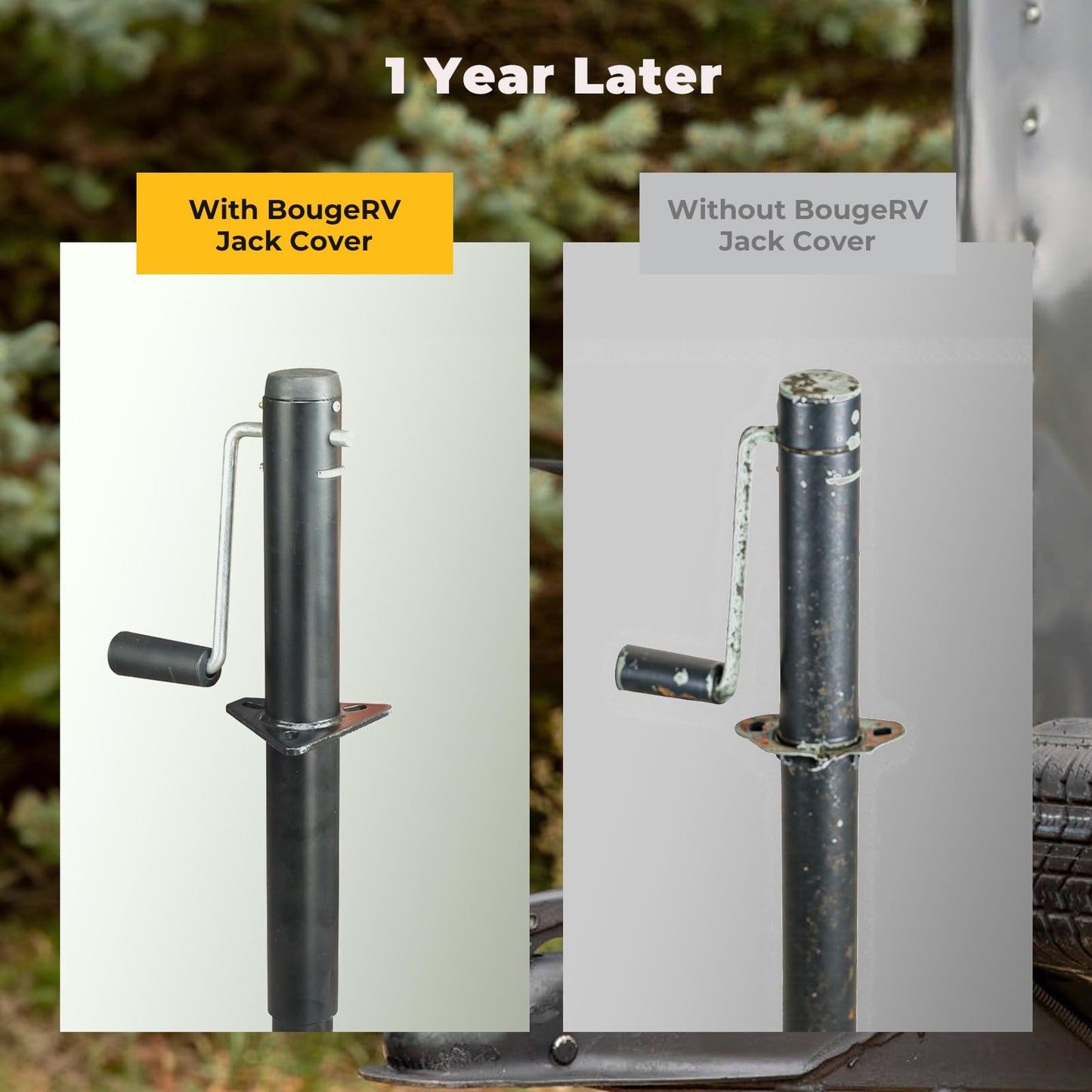 Electric Tongue Jack Cover, BougeRV 600D Universal Trailer RV Electric Tongue Jack Protective Cover (Size 14″H x 5″W x 10″D)…