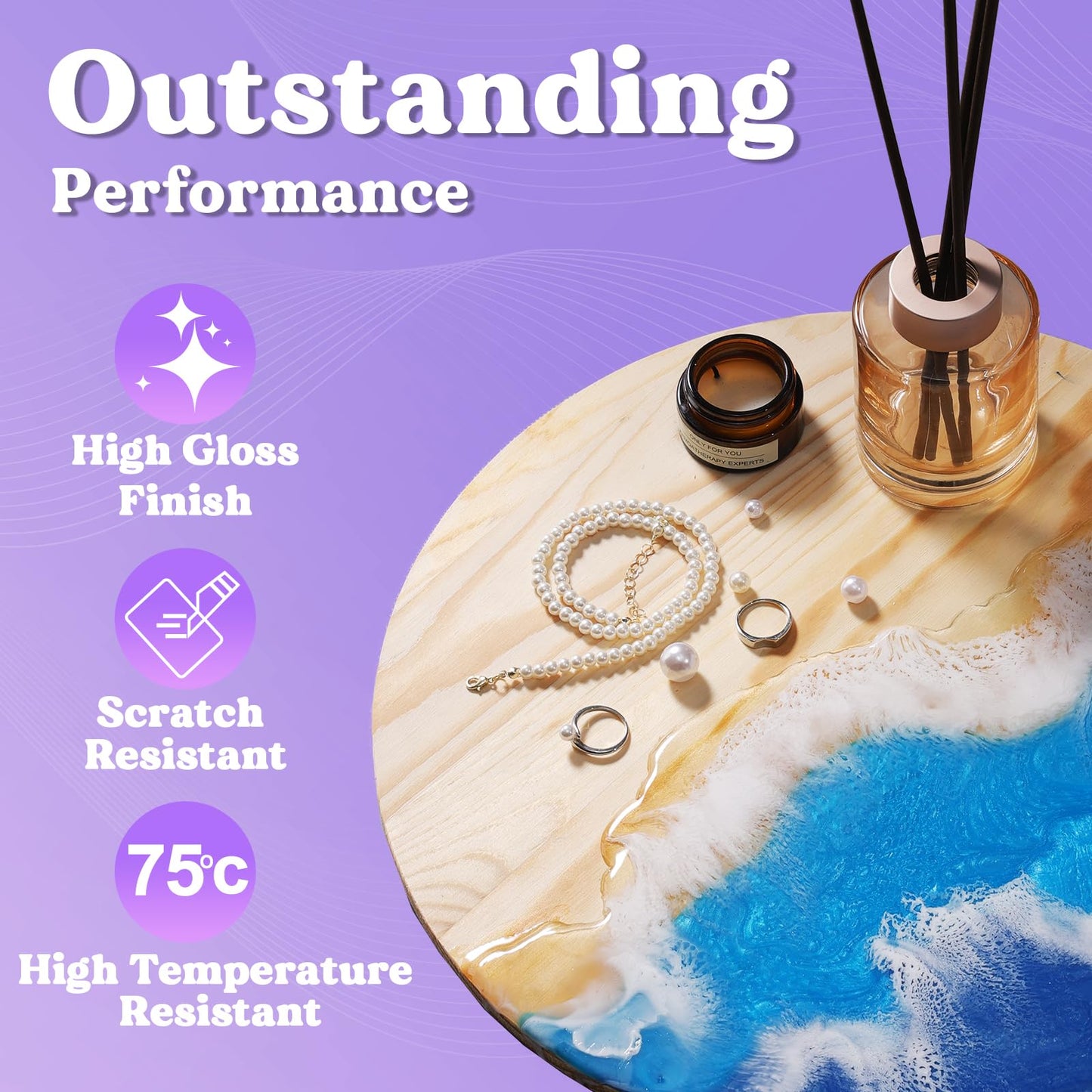 LET'S RESIN 1/2 Gallon Casting Epoxy Resin,Bubble Free & Crystal Clear Epoxy Kit,2 Part Resin and Hardener for Jewelry Making,Crafts,Tumbler,Art