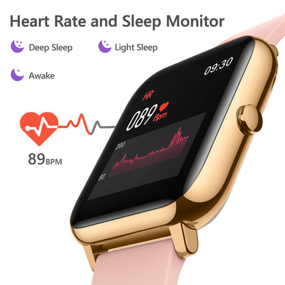 KALINCO Smart Watch, Fitness Tracker with Heart Rate Monitor, Blood Pressure, Blood Oxygen Tracking, 1.4 Inch Touch Screen Smartwatch Fitness Watch for Women Men Compatible with iOS Android