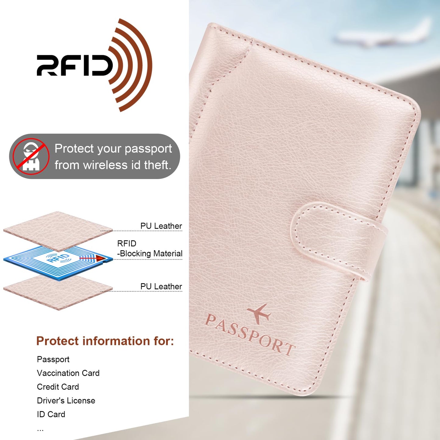 Herain Passport Holder for Travel, Passport Cover Wallet Case Women Men Travel Cruise Essentials, Passport Book Holders Travels Gifts Must Haves Accessories