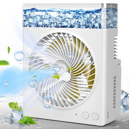 JINLICTE Portable Misting Fan, 8000mAh 8-Inch Rechargeable Water Cooling Mist Fan with 600mL Water Tank, Quiet USB Battery Powered, Perfect for Camping Home Outside Office Travel