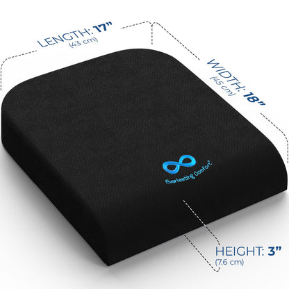 Everlasting Comfort Gel Memory Foam Wheelchair Cushions for Pressure Relief - Ventilated and Soft Wheel Chair Cushion Pad for Seniors and Adults - Non-Slip, Removable Cover - Wheelchair Accessories