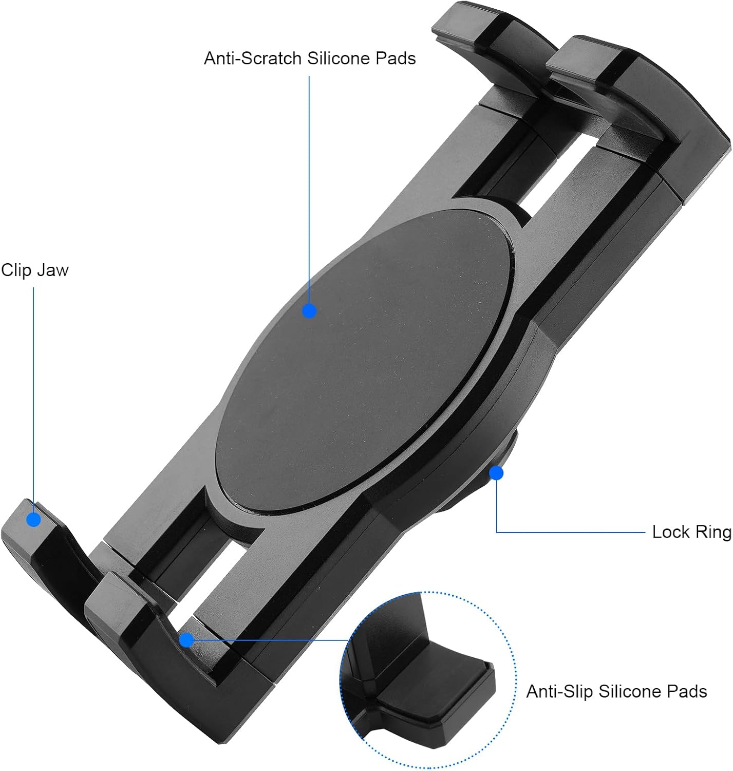 Under Cabinet Tablet Mount, Kitchen Tablet Holder iPad Mount for Desk/Table/Board/Chair,Compatible with 4.7~12.9" iPad/Nexus/LG G Pads/e-Reader/Switch/iPhone,360° Adjustable Aluminum Alloy Arm Stand
