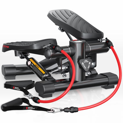 KeppiFitness Steppers for Exercise at Home, Mini Stair Stepper Machine with 350LB Maximum Capacity,Mini Stepper with Resistance Bands for Cardio Fitness Full Body Workout