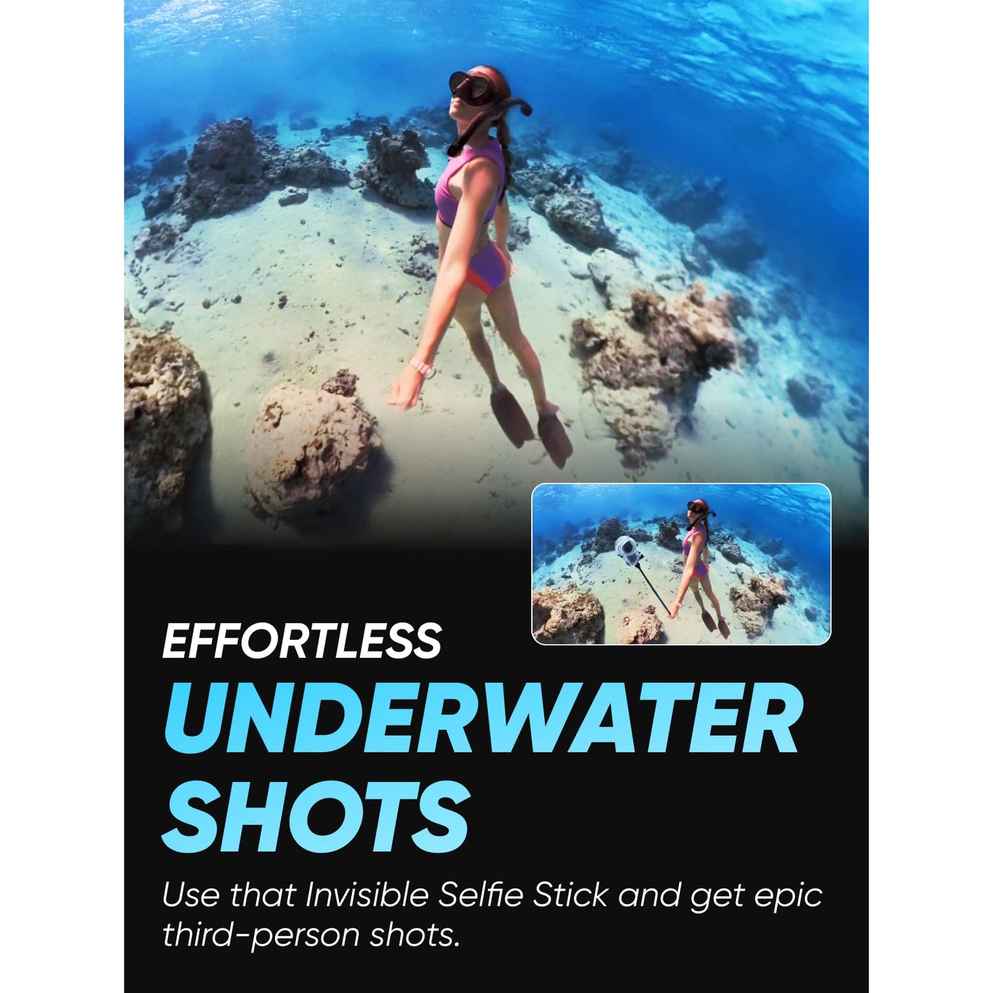Insta360 X3 Invisible Dive Kit - Waterproof 5.7K 360 Action Camera, Dive Case, Selfie Stick, Dual 1/2" 48MP Sensors, Stabilization, 360 Horizon Lock, 4K Single-Lens, AI Editing