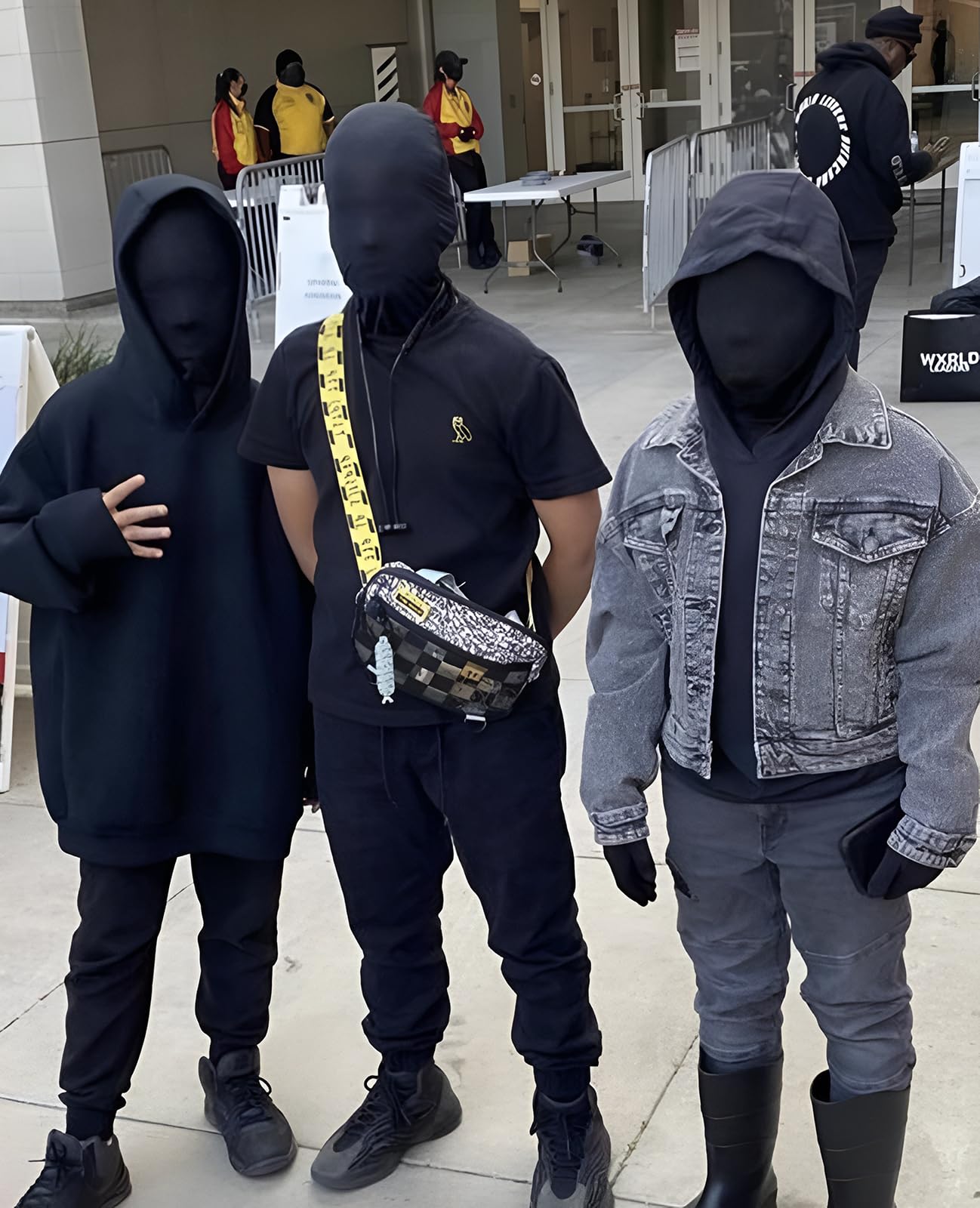 JEGERMIG 2 Pieces Black Full Face Mask Halloween Spandex Adult Hood Faceless Morph Head Cloth