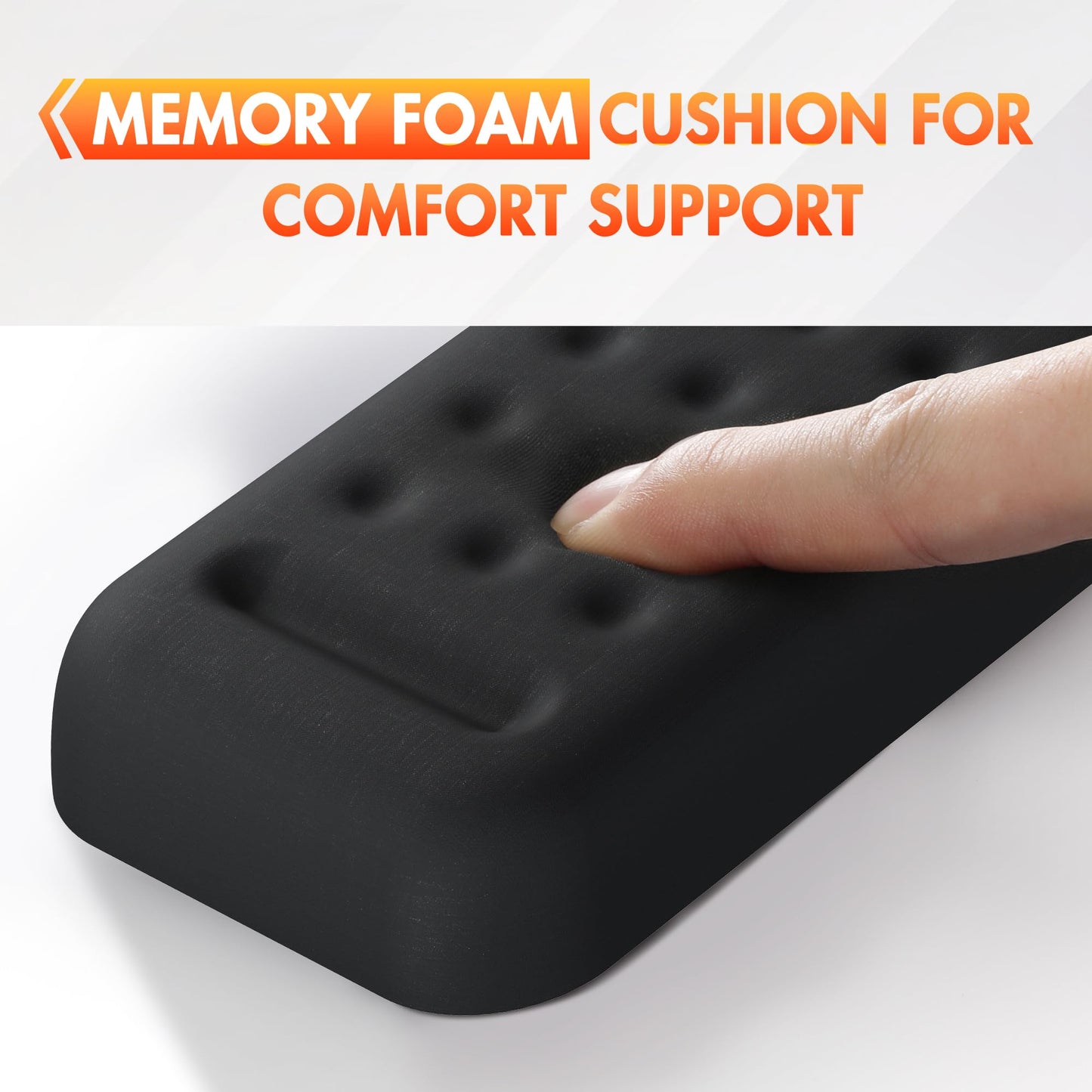 Keyboard Wrist Rest - 17 3/8 in Wrist Rest for Computer and Laptop with Massage Dots, Memory Foam Wrist Pad for Keyboard with Non-Slip PU Base for Ergonomic Wrist Support.
