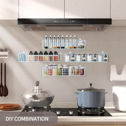 Spice Rack Organizer Wall Mount, Spice Organization Storage Shelf for Cabinet Door, 2 Packs Wall Spice Rack Saving Space for Kitchen, Black