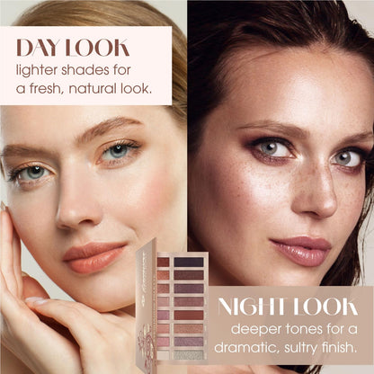 Lamora Eyeshadow Palette Makeup - Eye Makeup Palette with 16 Highly Pigmented Matte & Shimmer Shades - Vegan & Blendable