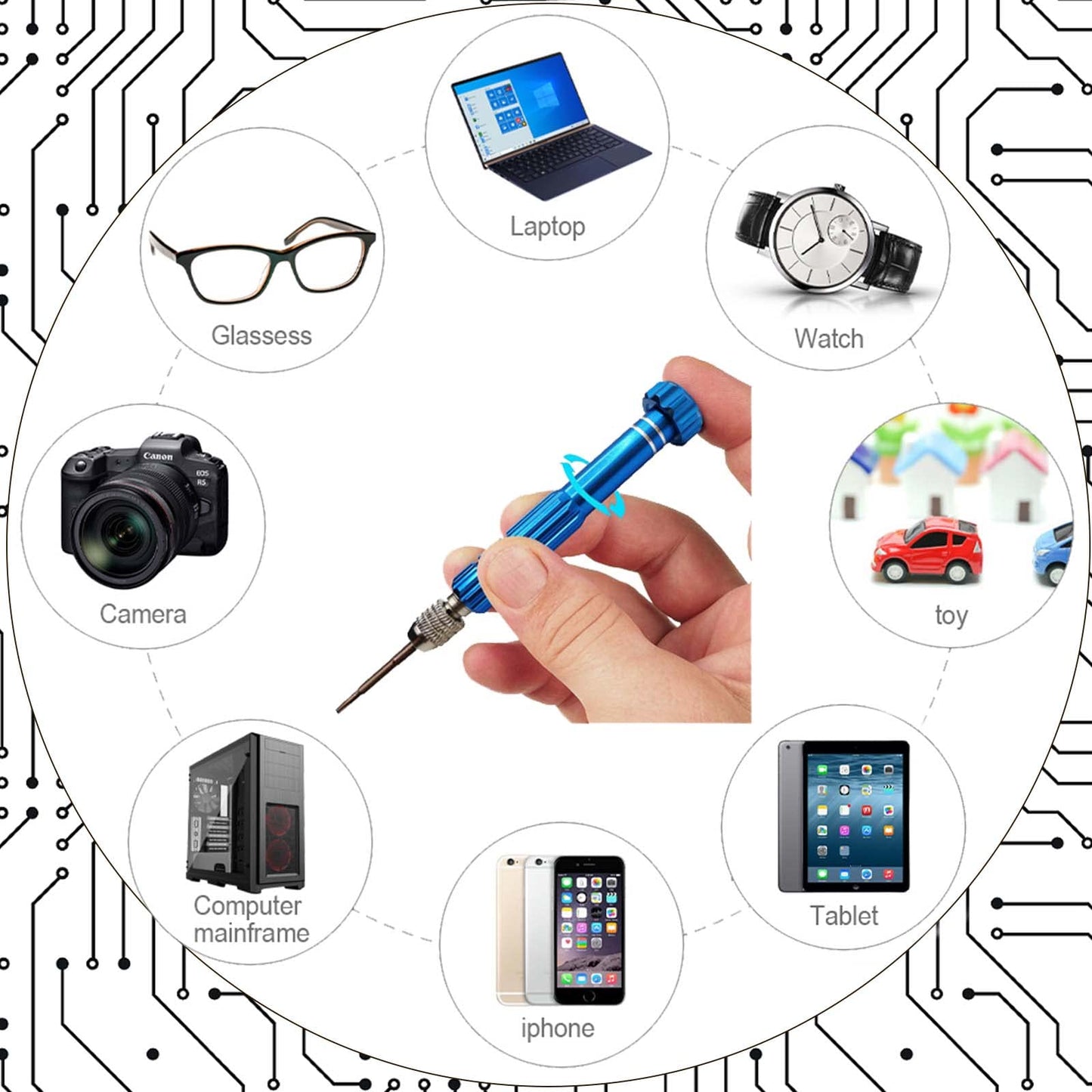 ESINAM Portable Glasses Screwdriver for Eyeglass Repairing, 13 In 1 Mutifuntional Precision Screwdriver Set for Sunglasses,Watch, Laptop, Electronics, Cellphone and Jewelry - Magnetic Bits