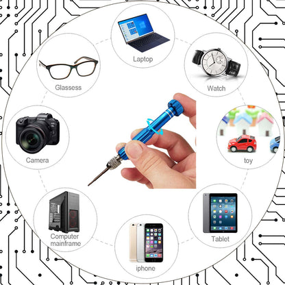 ESINAM Portable Glasses Screwdriver for Eyeglass Repairing, 13 In 1 Mutifuntional Precision Screwdriver Set for Sunglasses,Watch, Laptop, Electronics, Cellphone and Jewelry - Magnetic Bits