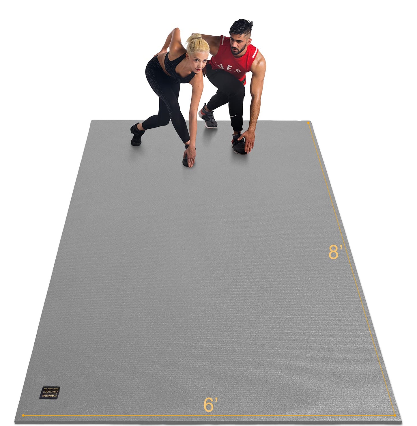 GXMMAT Extra Large Exercise Mat 16'x6'/12'x6'/10'x6'/8'x6'(7mm), Extra Wide Workout Mats for Home Gym Flooring, Non-Slip Thick Durable Cardio Mat for MMA,Plyo,Jump Rope,Weights,Fitness,Shoe-Friendly