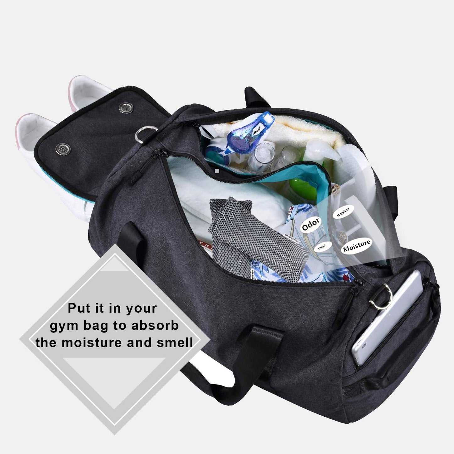 12 Pack Charcoal Shoe Deodorizer Bags inserts, Shoe Odor Eliminator,Drawer Deodorizers, Activated Charcoal Odor Absorber for Gym Bag, Car, Pet, Closet