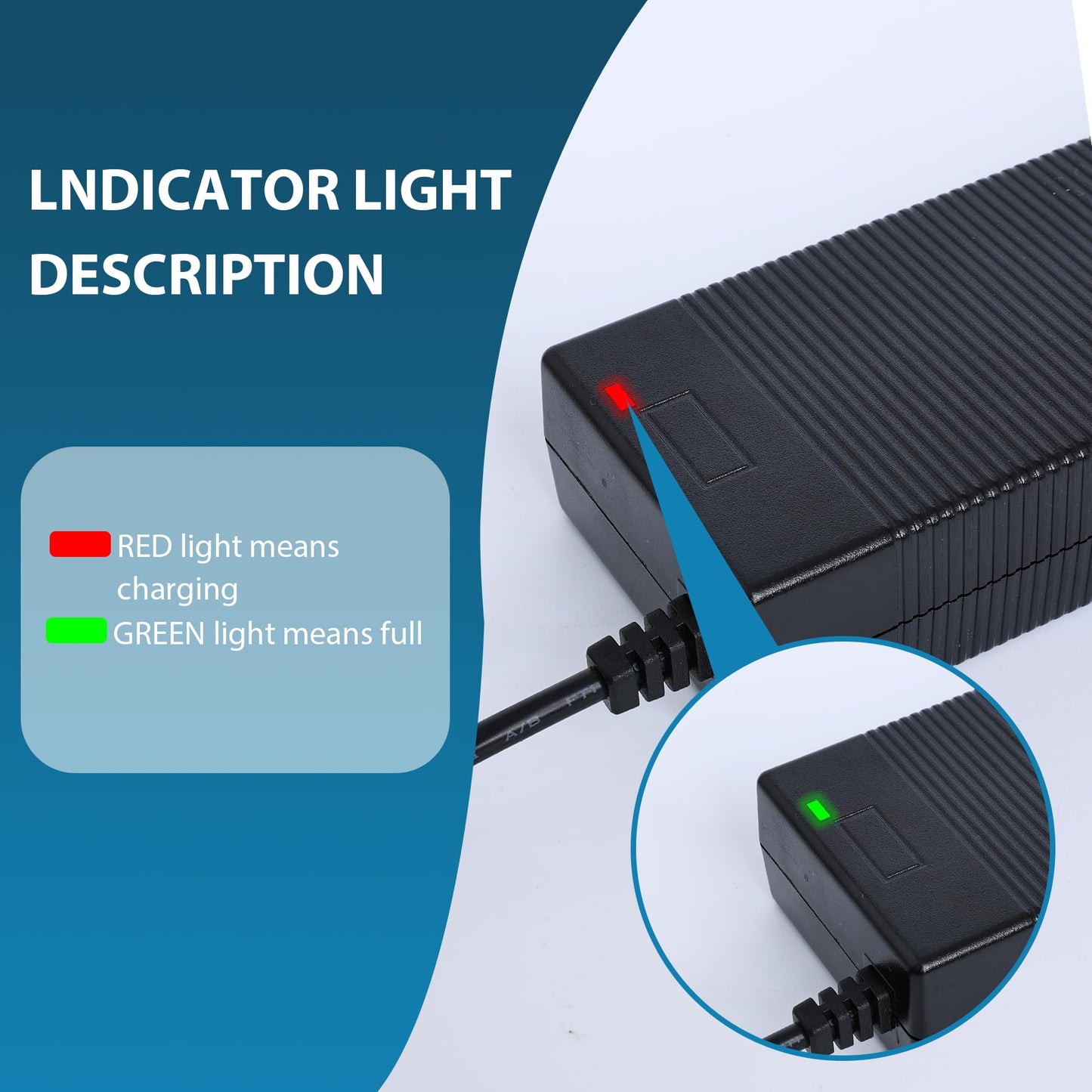 EVAPLUS UL Certified 54.6V Electric Bike Power Adapter, Fast Electric Scooter Charger for 48V Lithium Battery, 5.5mm DC Connector for 2.5mm/2.1mm