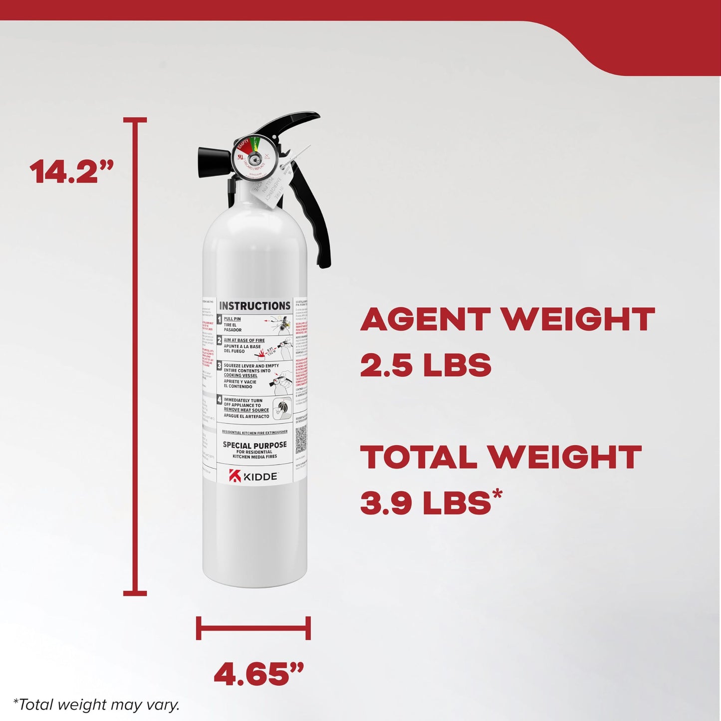 Kidde Fire Extinguisher for Kitchen, Residential, Single-Use, 711A