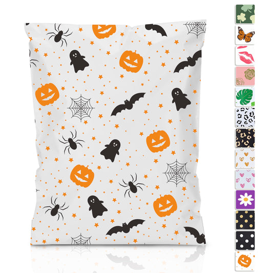 JinRuiKJ Halloween Poly Mailer 10x13 Inch 25 Pcs, Waterproof and Tear-Resistant Shipping Bags for Clothing, Cute Mailing Envelopes with Self-Seal, Halloween Printed Packaging Bags
