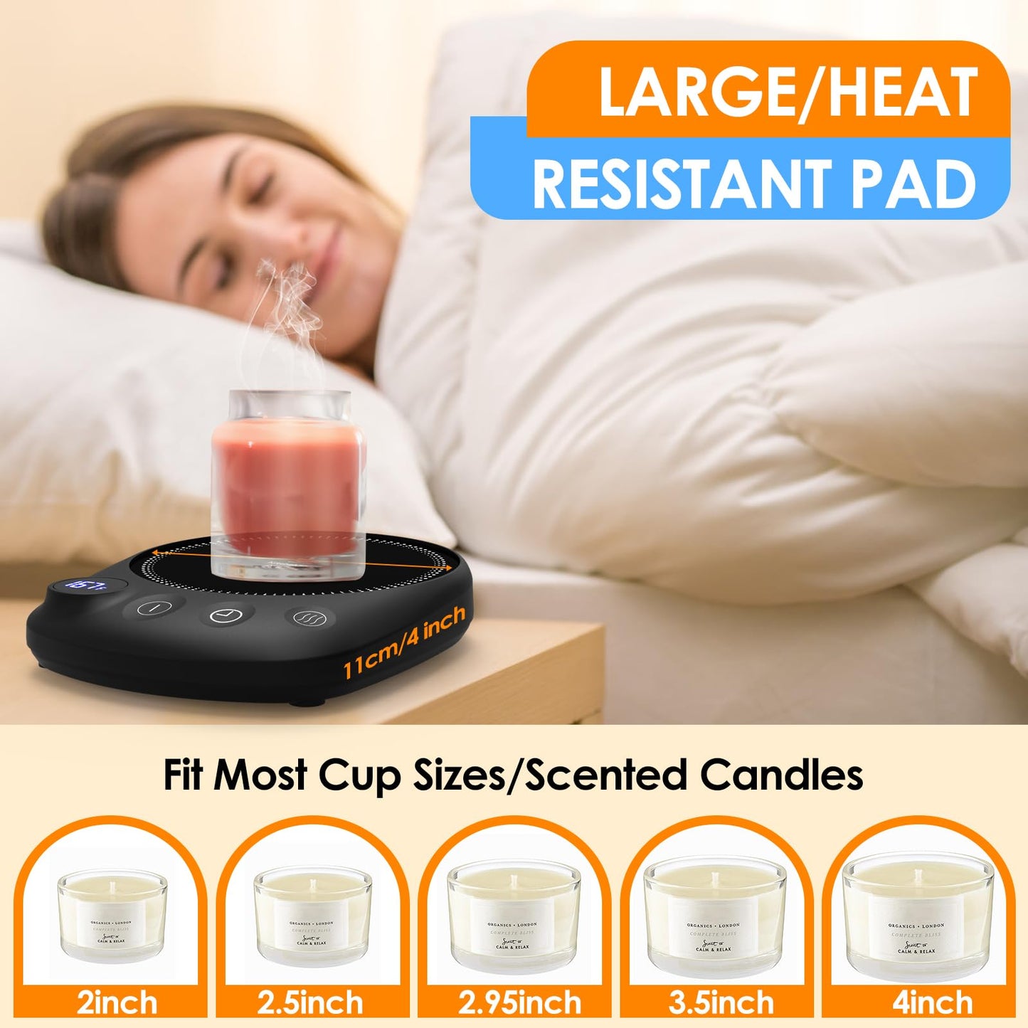 KitchekShop Coffee Mug Warmer - Fastest Heating & Highest Temperature, Coffee Cup Warmer for Desk Auto Shut Off, 4 Temp Settings & 1-12H Timer, Smart Electric Beverage Warmer for Coffee, Tea (Black)