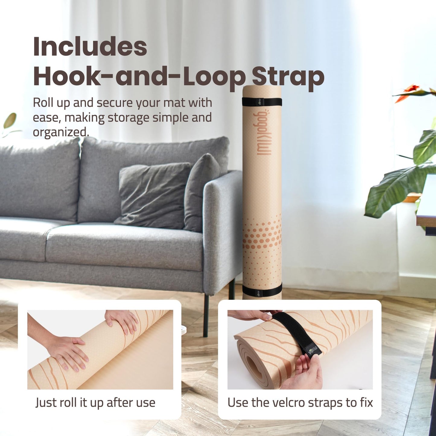 Large Yoga Mat (6'x4') – 1/4" & 1/2" Thick Exercise Mats for Home Workout, Extra Wide Workout Mats for Home Gym, Yoga, Pilates, Stretching, Floor & More