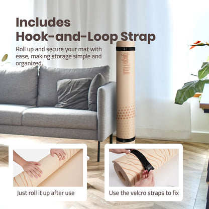 Large Yoga Mat (6'x4') – 1/4" & 1/2" Thick Exercise Mats for Home Workout, Extra Wide Workout Mats for Home Gym, Yoga, Pilates, Stretching, Floor & More