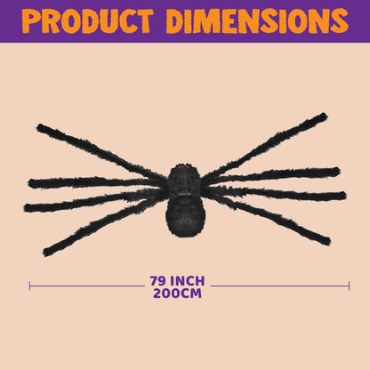 JOYIN 6.5ft Halloween Spider Outdoor Decorations, Scary Giant Large Spider Props for Halloween Outside Decor, Indoor Party Supplies and Yard Lawn Decoration, Black