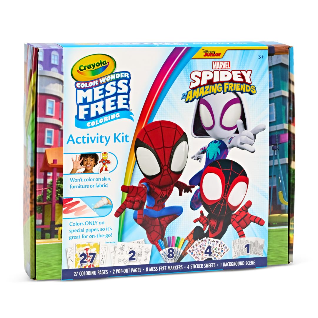 Crayola Color Wonder Spidey and His Amazing Friends Kit, Mess Free Coloring, Spiderman Coloring Pages & Stickers, Spiderman Toy, Kids Gift